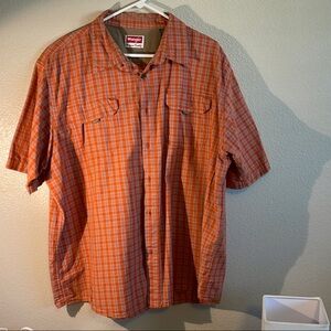Wrangler Orange Casual Button Down Shirt